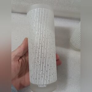 Vtg Tastesetter Frosted White Vertical Textured Strip Highball Glasses Set Of 5